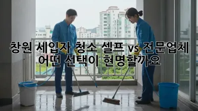 창원 세입자 청소, 셀프 vs 전문업체: 어떤 선택이 현명할까요?